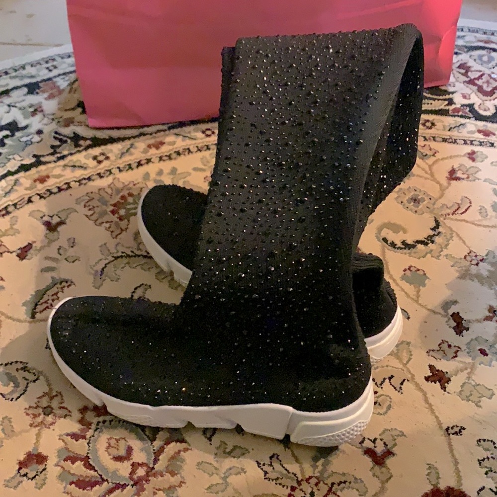 Azalea Wang OOTD Embellished Sneaker Boots